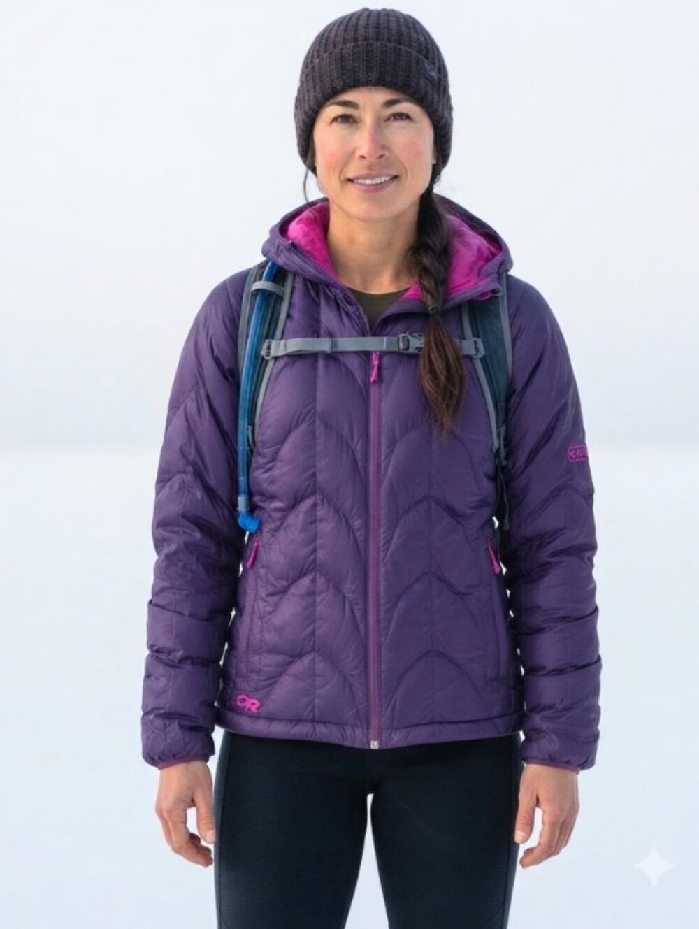 Outdoor Research Women's Aria Hoody Purple Down Puffer Jacket Size XL-XXL